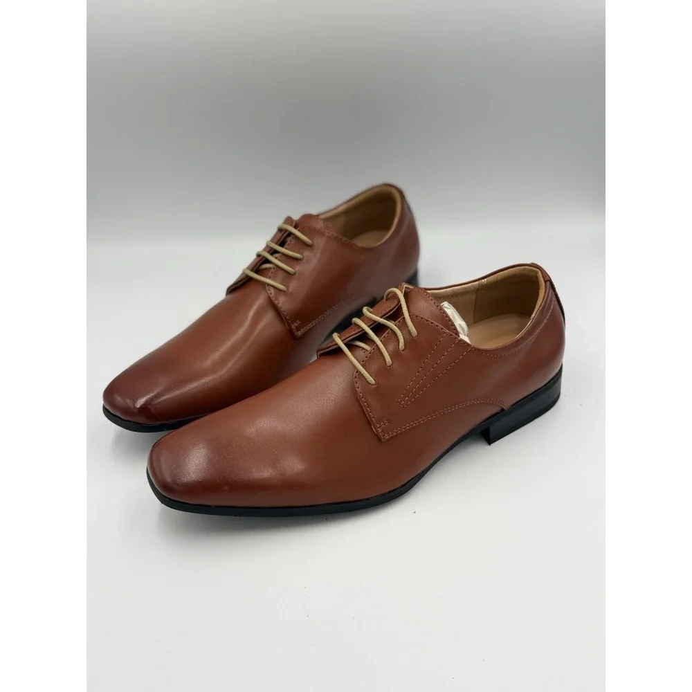 Bruno Marc Gordon Heaxuffer Dress Shoes Men's 9.5 Brown Lace Up Square Toe NIB